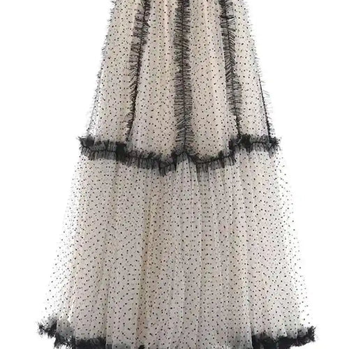 Load image into Gallery viewer, High Elastic Waist Red Dot Mesh Ruffles Elegant A-line Half-body Skirt Women Fashion Tide New Spring Autumn 2025 1DH6335
