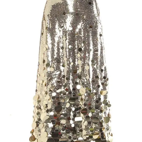 Load image into Gallery viewer, High Waist Red Sequins Shining Elegant A-line Party Half-body Skirt Women Fashion Tide New Spring Autumn 2025  1DH7717
