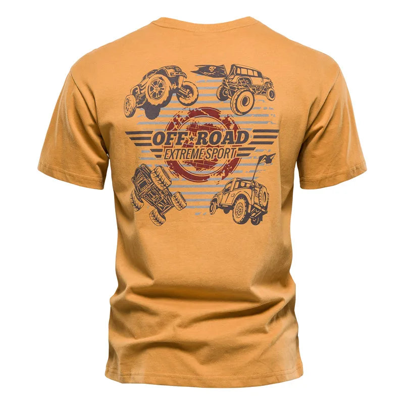 Big Printed T Shirt Men Casual Solid Color O-neck T Shirt for Men New Summer Streetwear 100% Cotton Mens T Shirts