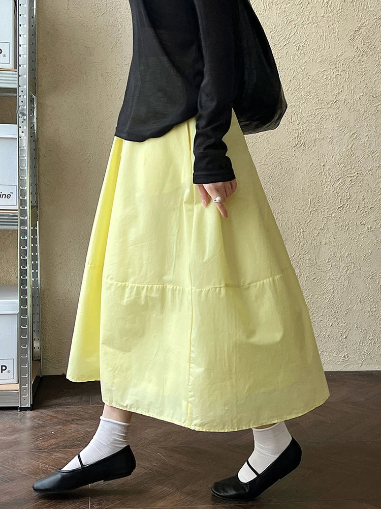 High Elastic Waist White Brief  Shaped Elegant Bud Half-body Skirt Women Fashion Tide New Spring Autumn 2025 1DJ1146