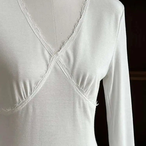 Load image into Gallery viewer, Women White Brief Slim Elegant Layers Long Cake Dress New V-Neck Long Sleeve Fashion Tide Spring Autumn 2025 1DH9982
