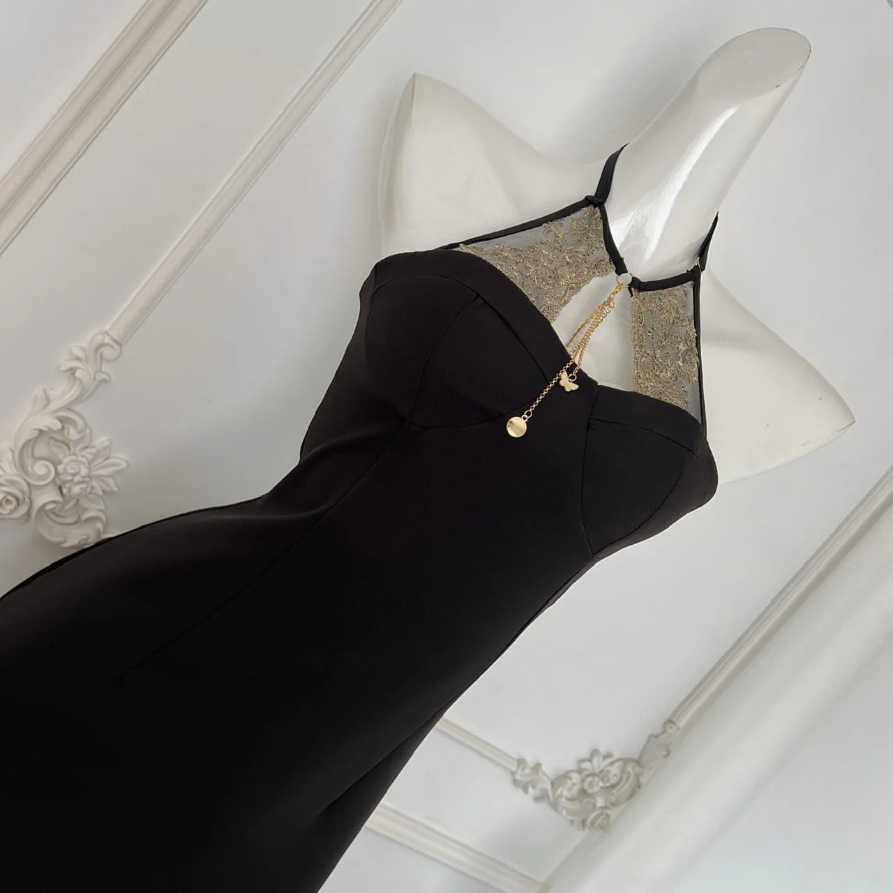 Summer 2024 Black Patchwork Lace Sleeveless Backless Elegant Sexy Club Halter Short Dress Women Festival Hollow Out  Party Dress