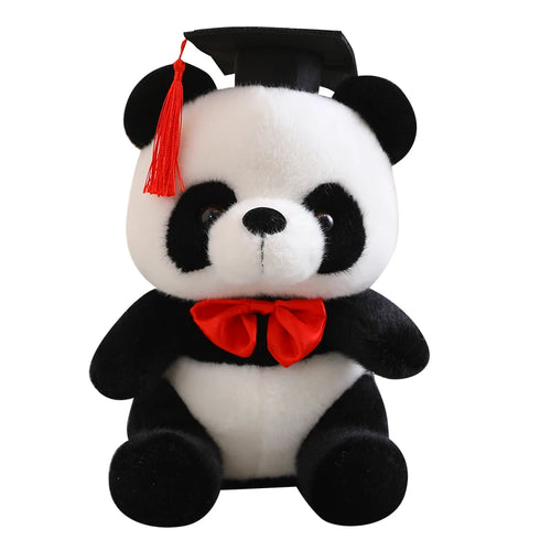 Load image into Gallery viewer, 26cm Kawaii Doctor Panda Plush Toys Kawaii Panda Bears with Doctorial Hat Plushie Doll Stuffed Animal Toy Kids Graduation Gift
