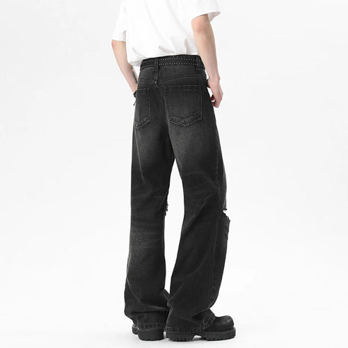 Load image into Gallery viewer, Men&#39;s Jeans New Summer American Style Hole Design Distressed Cat Beard Trendy Gradient Color Male Casual Trousers 9W1806
