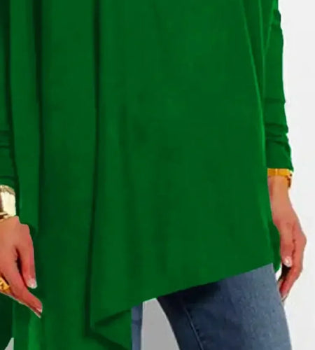 Women's Minimalist Daily Tops Hollowed Cold Shoulder Halter Long Sleeve Loose Pleated Shirt Elegant Asymmetric Blouse