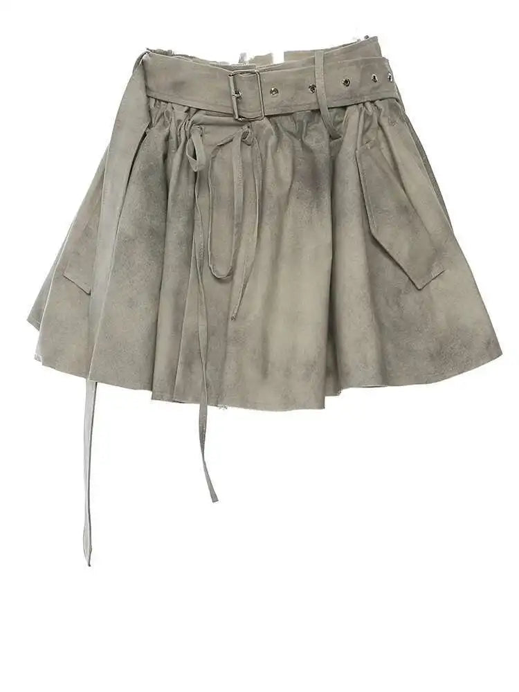 Printed Jacket Drawstring Half-body Skirt Two Pieces Suit New Lapel Long Sleeve Women Fashion Spring Autumn 2025 1DH7478