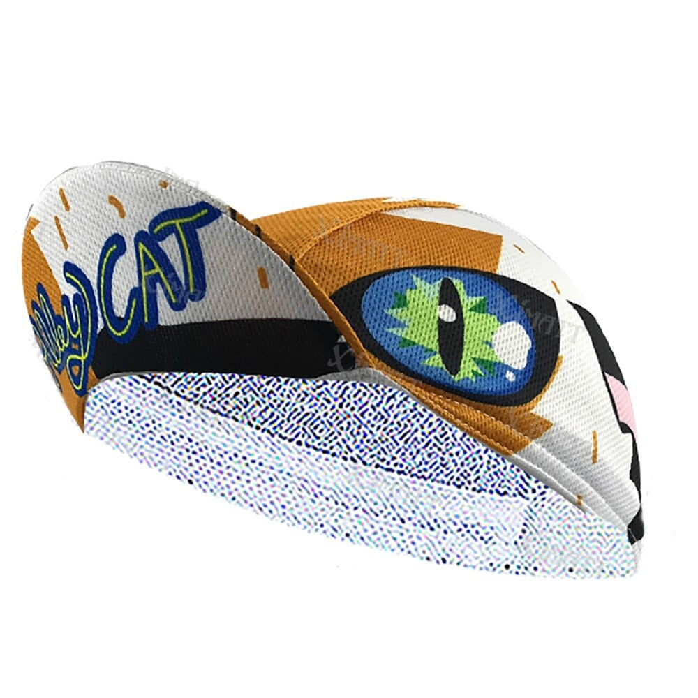 Explosive Models Polyester Cycling Cap Cat Cartoon Printing Universal Size Men and Women Outdoor Bicycle Sports Hats