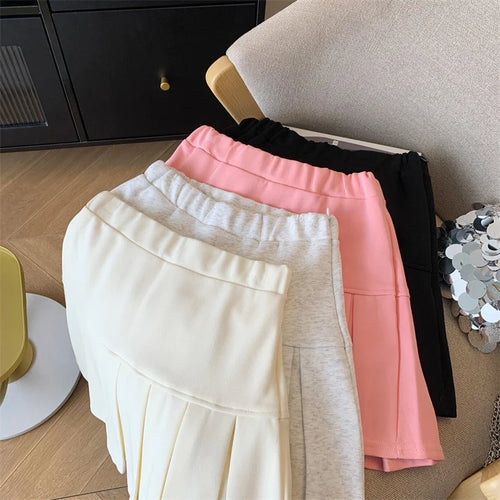 Load image into Gallery viewer, Women Solid College Style High Waist Pleated Short Skirt Spring Summer Casual Versatile A-line Mini Skirt Fashion Simplicity New
