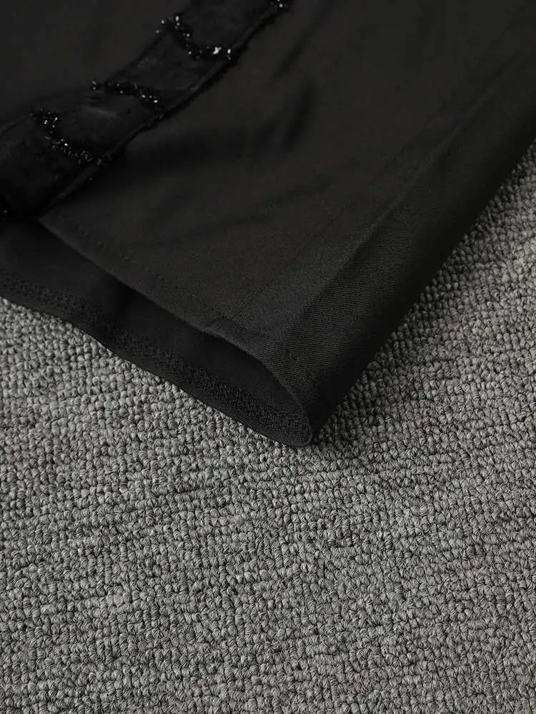 Women Black Three-dimensional Flower Big Size Blouse New Lapel Long Sleeve Shirt Fashion Tide Spring Autumn 2025 CPG2864