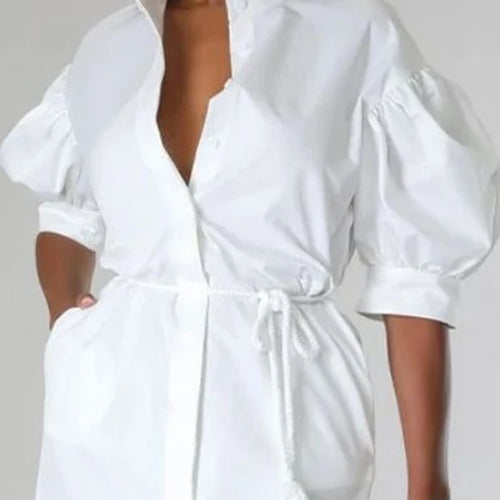 Load image into Gallery viewer, Elegant See-through Patchwork Chic Maxi Dress Woman 2025 Summer Puff Sleeves White Long Dresses Fit party birthday
