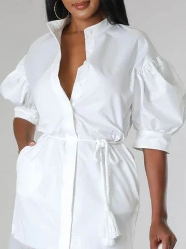 Elegant See-through Patchwork Chic Maxi Dress Woman 2025 Summer Puff Sleeves White Long Dresses Fit party birthday