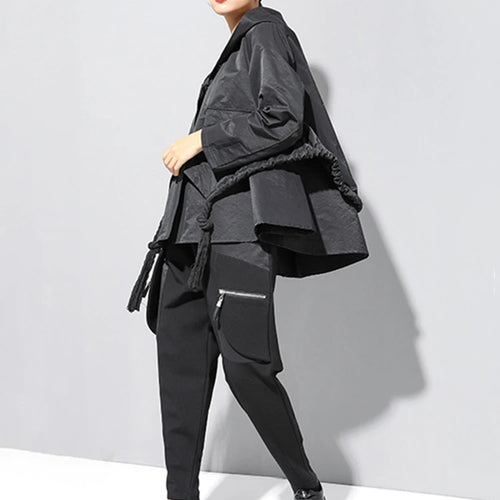 Load image into Gallery viewer, High Elastic Waist Black Zipper Split Long Harem Trousers New Loose Fit Pants Women Fashion Tide Spring Autumn 2025 1M645
