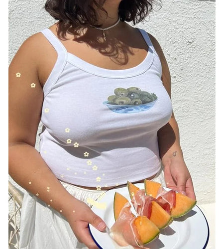 y2k Tank Top Graphic Baby Tee Summer Women Print Round Neck Sleeveless T Shirt 2000s Aesthetic Clothing Streetwear