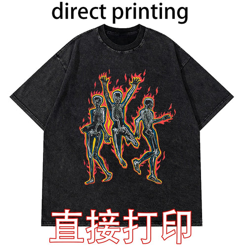 Load image into Gallery viewer, Vintage Washed Tshirts Anime T Shirt  direct printing
