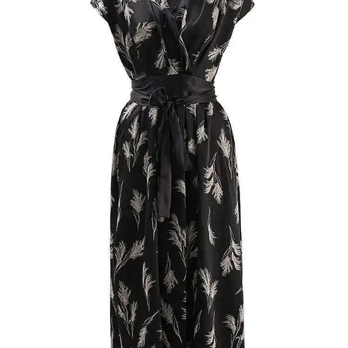 Load image into Gallery viewer, Women Beige Striped Printed Belted Elegant Midi Dress New V-Neck Sleeveless Fashion Tide Spring Summer 2025 CPG1504
