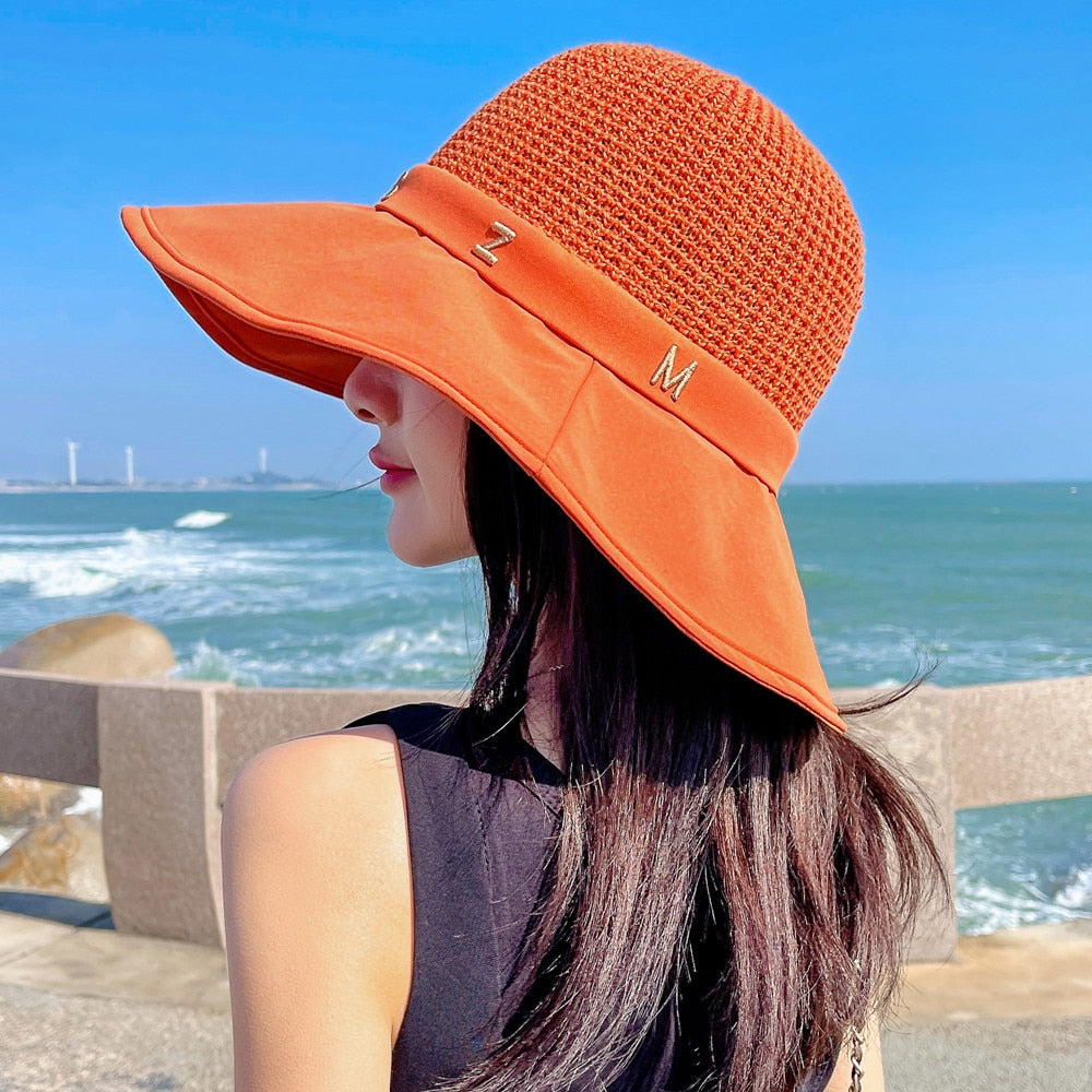 Summer Hats For Women Fashion Letter Design Straw Hat High Quality Sun Protection Sun Hat Travel Beach Hat