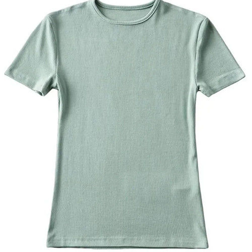 Load image into Gallery viewer, Casual Summer Woman Skinny Fit T-shirt Tight Short-Sleeve O-neck Tee Basic Solid Crop Tops T Shirt
