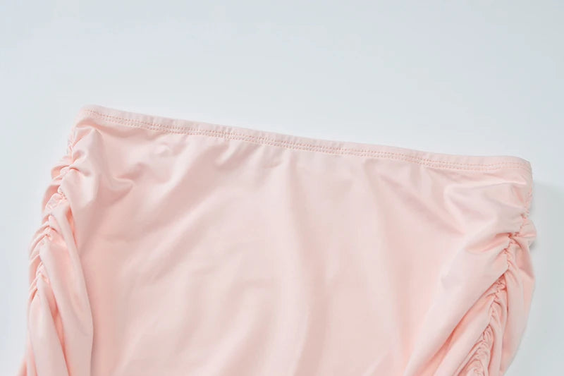 Sexy Solid Skirt Two Pieces Sets For Women Deep V-neck Neck-mounted Vest Tops And Short Skirt Sexy Two Pieces Sets