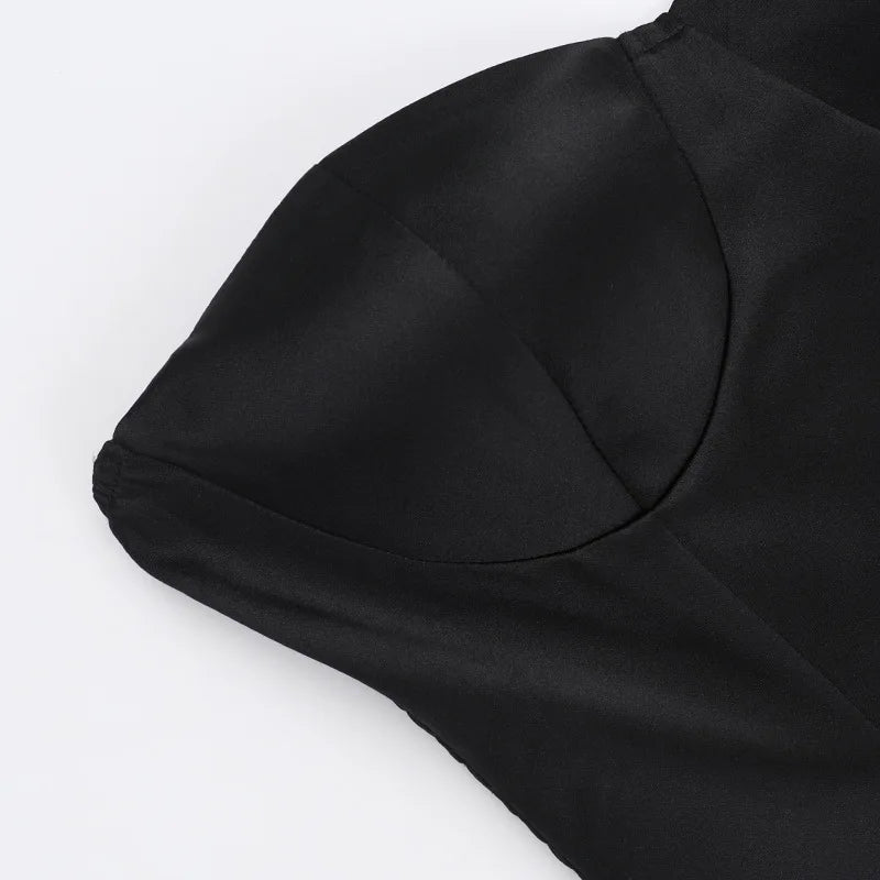 Off-shoulder Backless Sexy Mini Dress For Women Robe Fashion Solid Strapless Sleeveless A-line Slim Sexy Club Dress