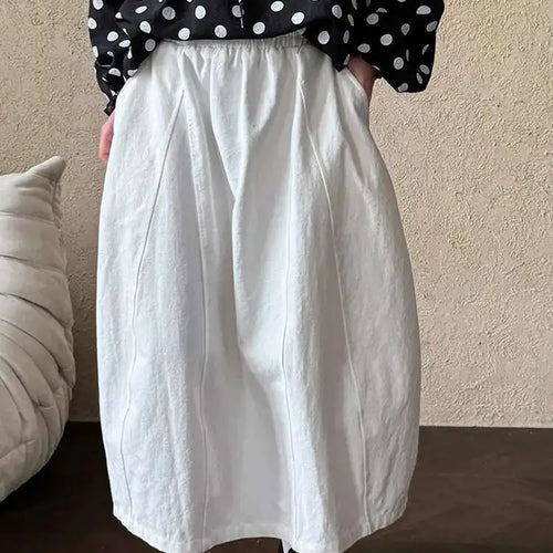 Load image into Gallery viewer, High Elastic Waist White Brief Elegant Pocket Bud Half-body Skirt Women Fashion Tide New Spring Autumn 2025 1DH9979
