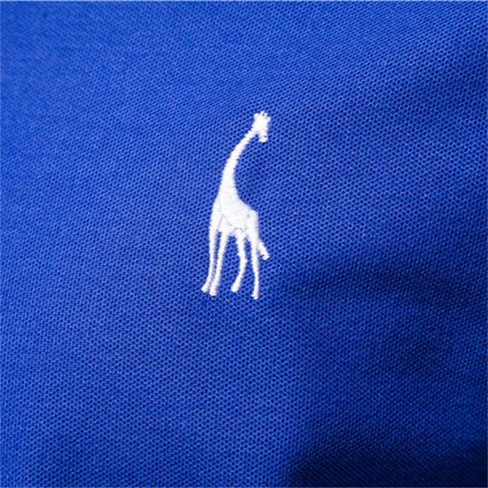 Man Polo Shirt Mens Casual Deer Embroidery 35% Cotton Polo shirt Men Short Sleeve High Quantity polo men