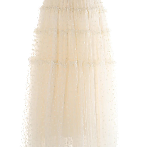 Load image into Gallery viewer, High Elastic Waist Green Dot Mesh Elegant Ball Gown Half-body Skirt Women Fashion Tide New Spring Autumn 2025 1DJ1173
