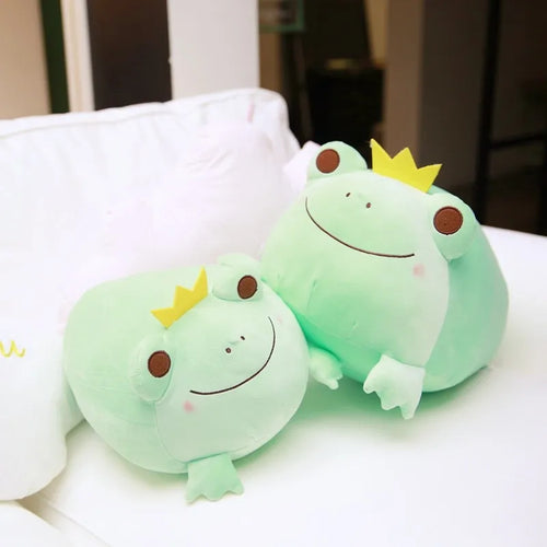 Load image into Gallery viewer, 1pc 35cm kawaii Animal Frog Plush Toys Cartoon Stuffed Soft Crown Frog Pillow Back Sofa Cushion for Girls Kids Birthday Gifts
