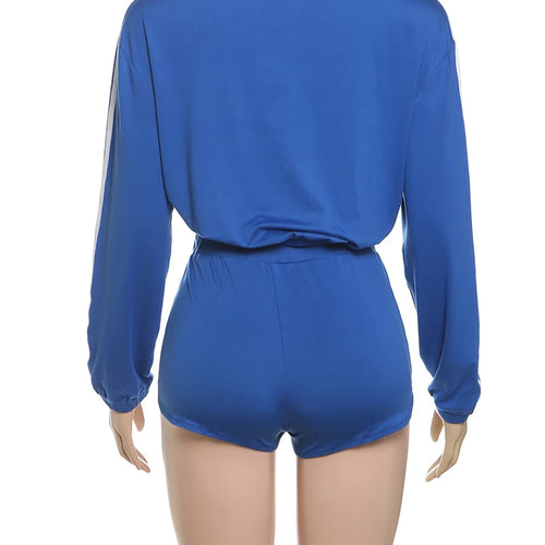 Load image into Gallery viewer, Fashion Casual Sporty 2 Piece Set Women Zipper Cardigan Polo-Neck Jacket+Drawstring Skinny Shorts Daily Slim Tracksuits
