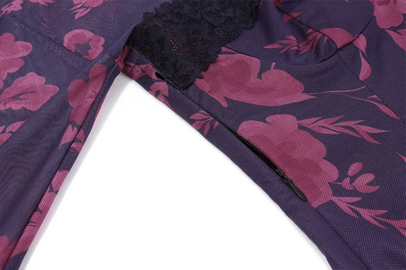 Elegant Backless Print Maxi Dress For Women Autumn Winter New Square Collar Long Sleeve Bodycon Club Party Sexy Dress