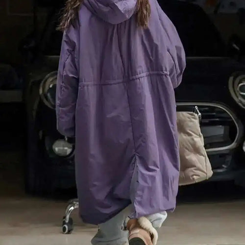 Load image into Gallery viewer, Purple Big Size Long Cotton-padded Coat Long Sleeve Loose Fit Women Parkas Fashion Tide New Autumn Winter 2025 1DH2804
