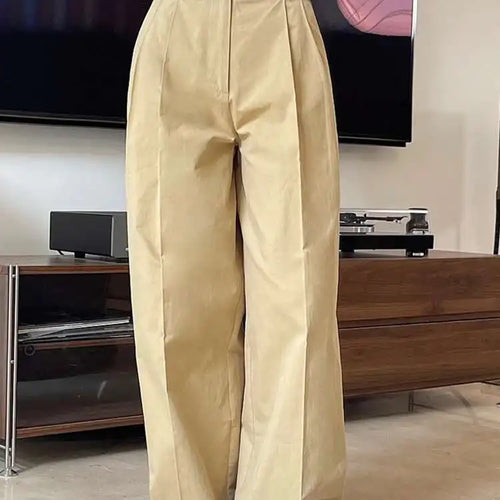 Load image into Gallery viewer, High Waist White Brief Pocket Pleated Long Wide Leg Pants New Trousers Women Fashion Tide Spring Autumn 2025 1DH4972
