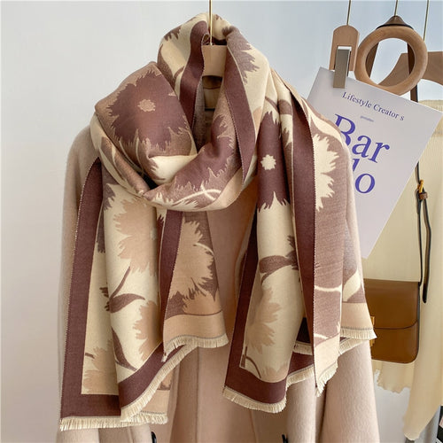 Load image into Gallery viewer, Warm Winter Scarf Cashmere Women Pashmina Design Print Shawls Wrap Female Thick Blanket Soft Bufanda Stoles Fashion
