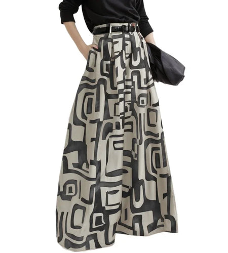 Trendy Women's High Waisted Pant 2025 Summer Spring Loose Pleated Printed  Wide Leg Casual Long Trousers For Female