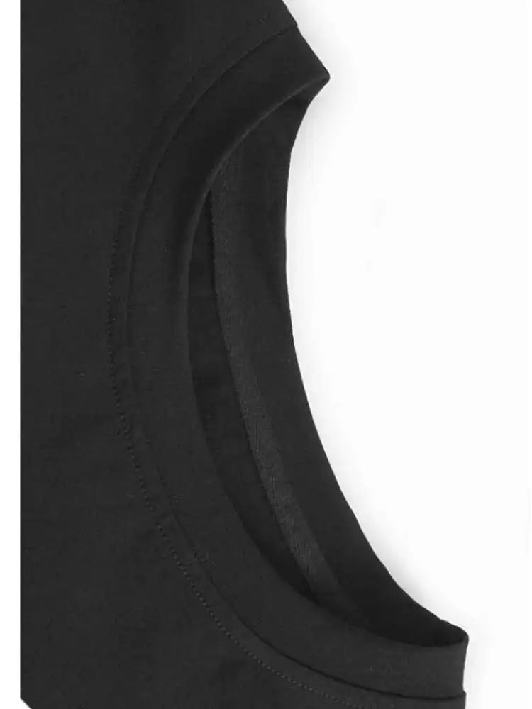 Women Black Mesh Ruffles Color-block Big Size T-shirt New Round Neck Short Sleeve Fashion Tide Spring Summer 2025 1DJ0091