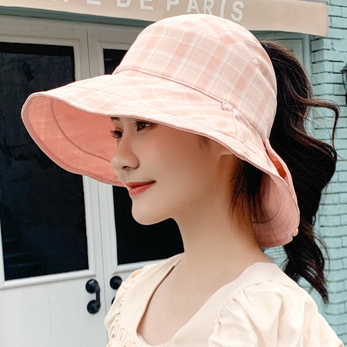Load image into Gallery viewer, Women&#39;s Summer Hat Fashion Lattice Design Sun Hat Female Travel  Beach Bucket Hat
