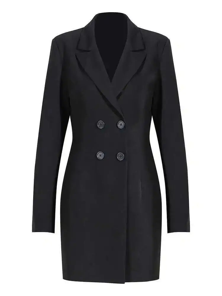 Half-body Skirt Pleated Mesh Two Pieces Suit New Lapel Long Sleeve Black Loose Women Fashion Spring Autumn 2025 1DE6625