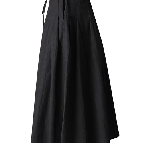 Load image into Gallery viewer, High Elastic Waist Black Bandage Pleated Pocket A-line Half-body Skirt Women Fashion Tide New Spring Autumn 2025 CPG3176
