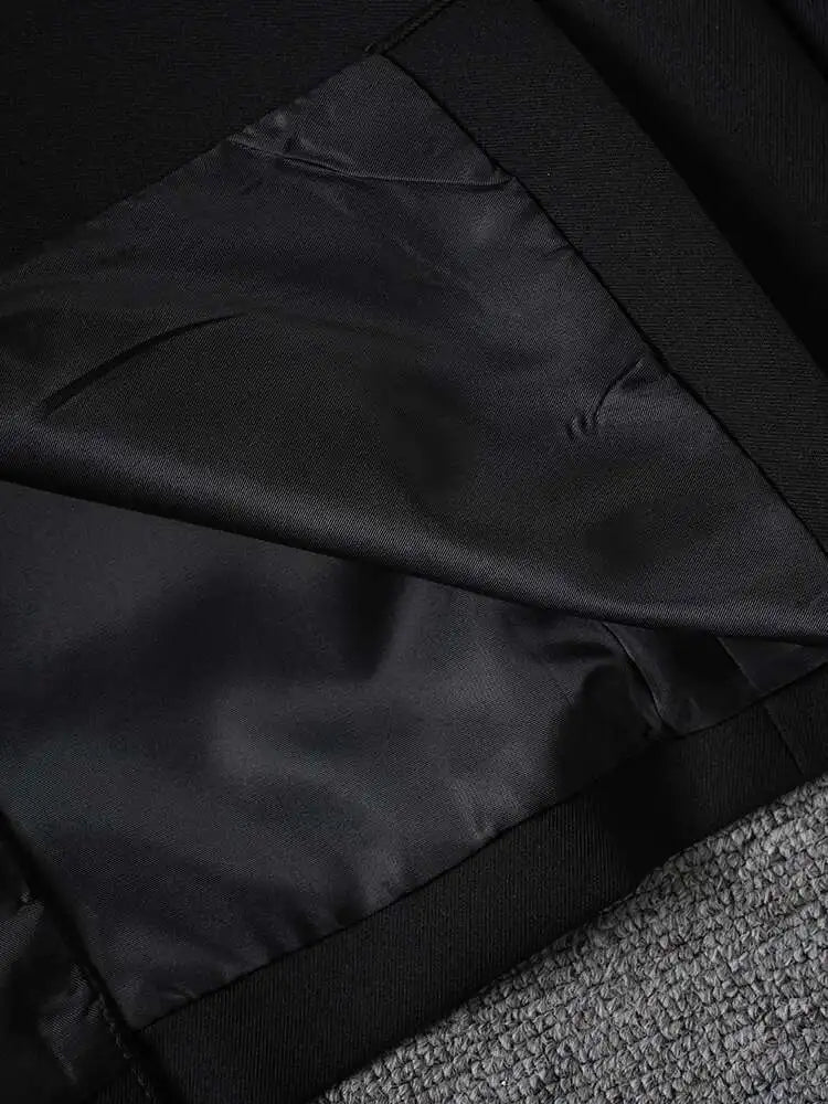 Women Black Irregular Single Button Big Size Blazer New Lapel Long Sleeve Jacket Fashion Tide Spring Autumn 2025 CPG2775