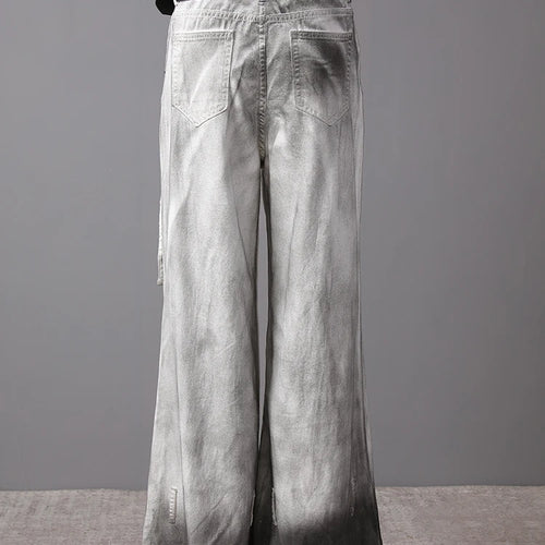 Load image into Gallery viewer, High Waist Light Gray Denim Do Old Long Casual Wide Leg Jeans New Women Trousers Fashion Tide Spring Autumn 2025 CPG3151

