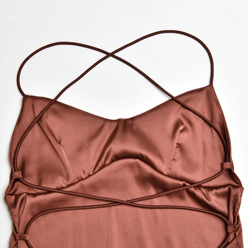 Load image into Gallery viewer, Satin Backless Maxi Dress For Women 2022 Autumn New Spaghetti Strap Sleeveless Bodycon Long Dress Vestido Clubwear
