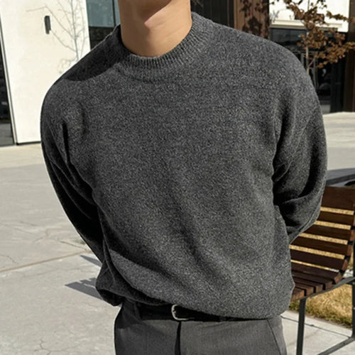 Load image into Gallery viewer, Round Neck Male Pullover Sweater Casual Solid Color Men&#39;s Knitting Pullovers Korean Fashion Men Clothing Spring 9C2828
