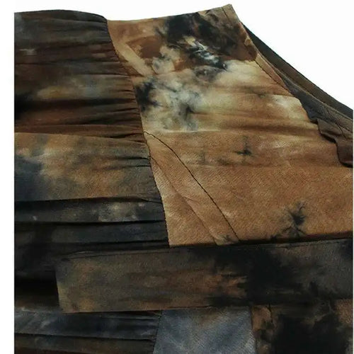 Load image into Gallery viewer, Women Tie Dye Pleated Big Size Casual Strap Dress New Square Collar Sleeveless Fashion Tide Spring Autumn 2025  1DH6611
