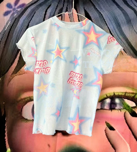 Y2k Top Women Clothing Cute Woman T Shirts 2024 Ropa Mujer Fashion Tunic Summer Tees Casual Gauze Crop Tshirt Korean Camisetas