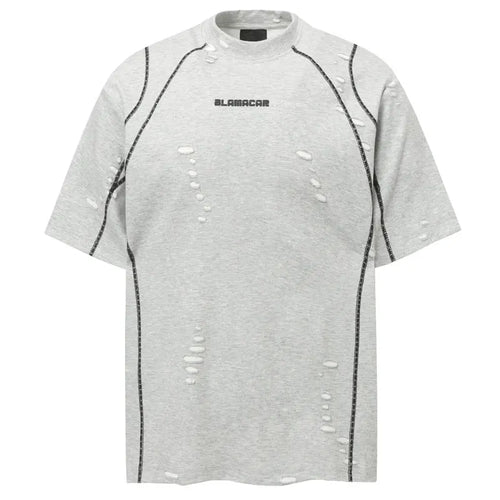 Load image into Gallery viewer, Hip Hop T-Shirt Grunge Y2K Streetwear Ripped Holes Punk Gothic Urban Tshirt Men Harajuku Casual Baggy Short Sleeve Summer Top
