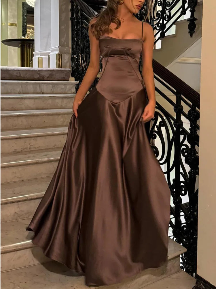 Sexy Camisole Slim Backless Long Dress For Women Elegant Sleeveless Party Club Evening Dress Summer New 2025 Vestidos