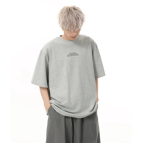 Load image into Gallery viewer, Men's T-shirts Short Sleeve New Korean Style Letter Print Design Round Neck Solid Color Trendy Male Pullover Top 9W1834
