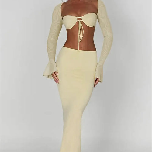 Load image into Gallery viewer, Thickened Fabric Sexy Maxi Skirt Women 2023 Autumn Winter New Solid High Waist Skinny Club Party Long Skirt Elegant
