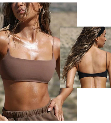 Soft Stretchy Fabric Single Strap Yoga Underwear Curved Hem Fitness Top Quick Dry Light Support Pilates Sport Bra