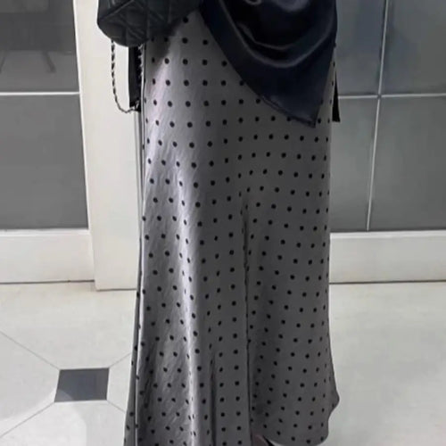 Load image into Gallery viewer, Spring Summer French Vintage Dot Elegant Sexy Club Long Skirts Women High Waist Vacation Slim Wrap Hip Fishtail Half Skirt 2025
