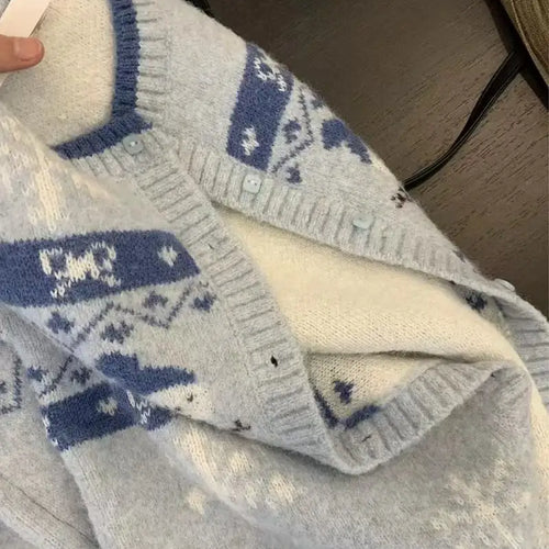 Load image into Gallery viewer, Autumn Winter Women 2024 Fashion Patchwork Single Breasted Knit Cardigan Sweater Ladies Round Neck Long Sleeved Tops And Scarf
